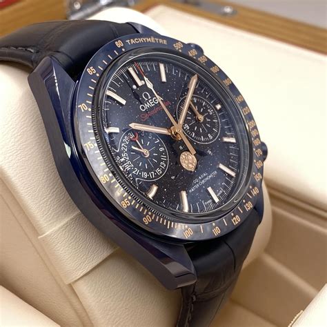 omega speedmaster moonphase blue ceramic